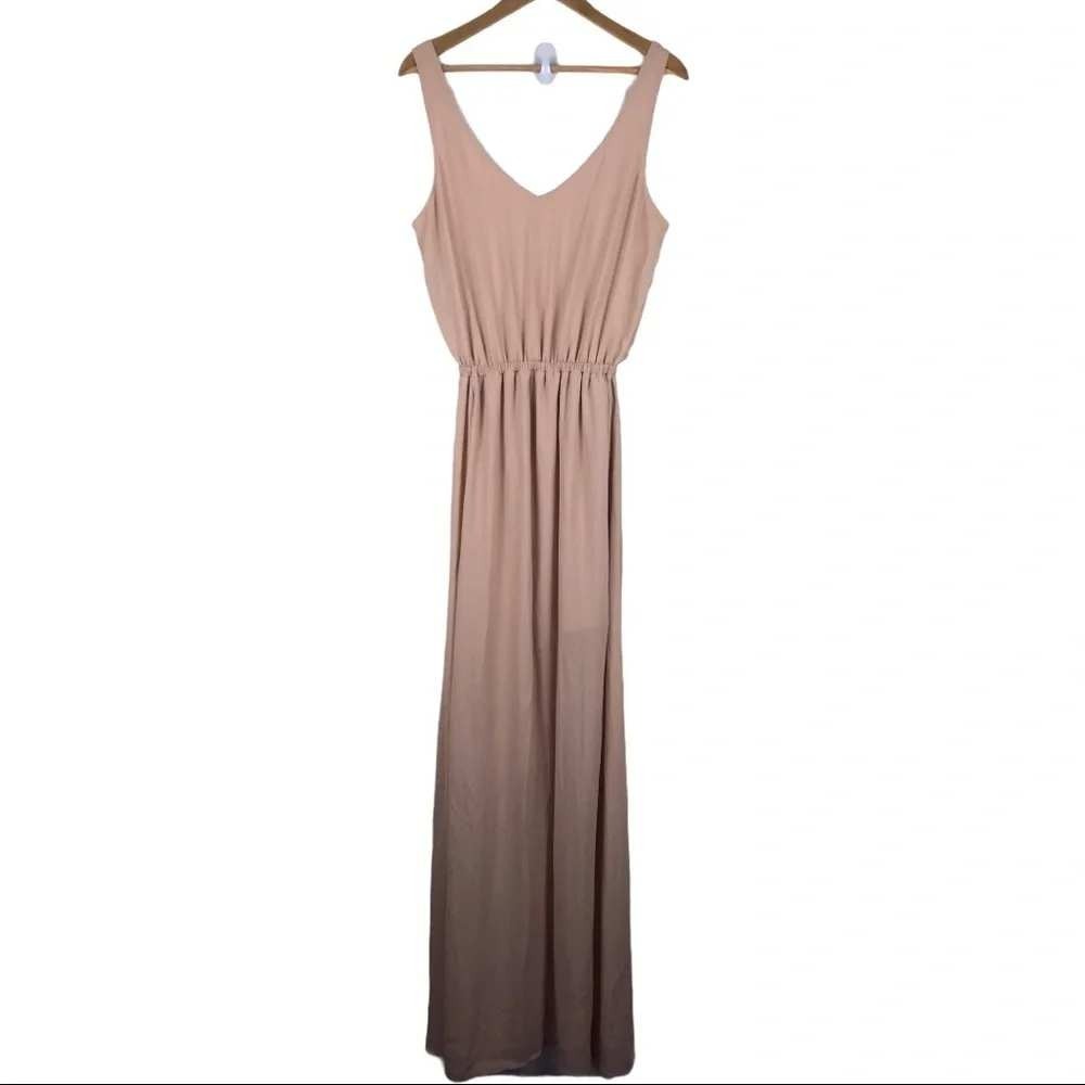Show Me Your Mumu Heather Maxi Dress Mauve Tan V-Neck Sleeveless Large - Picture 4 of 15